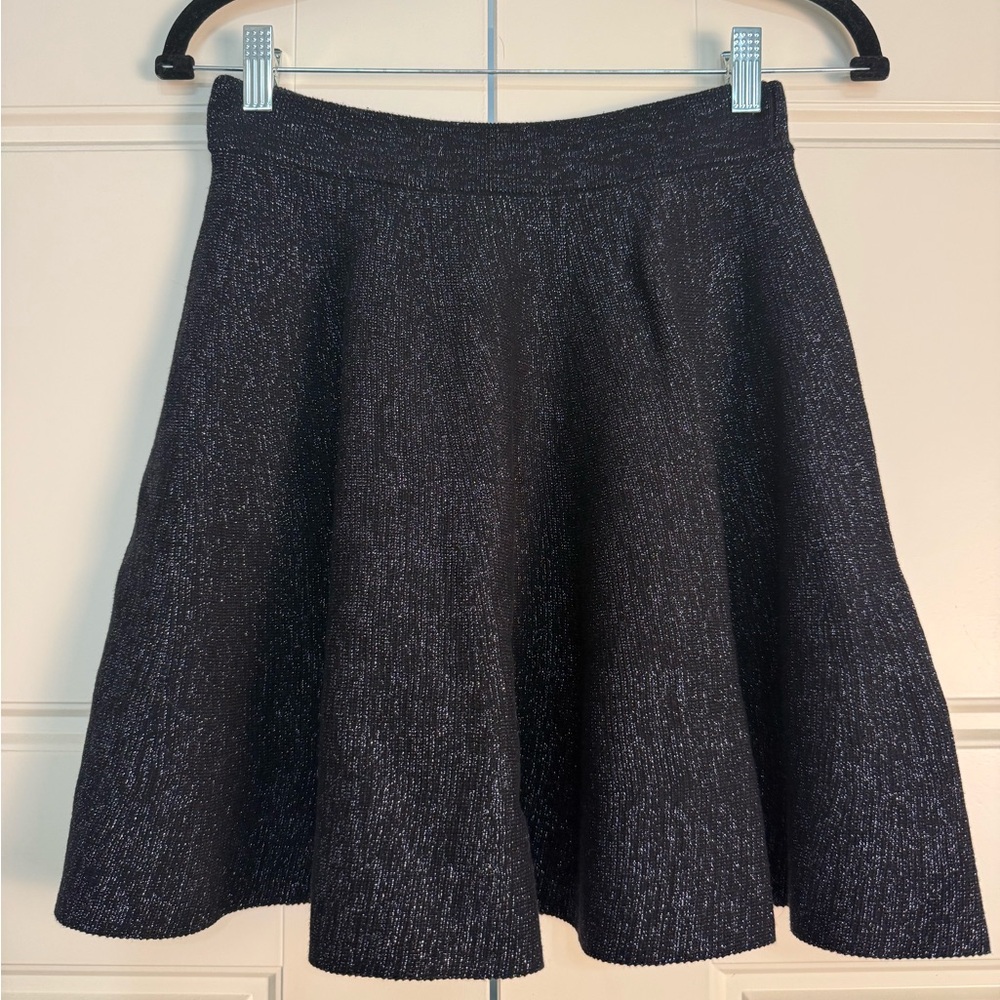 Express Glittery Black Knit Skater Skirt